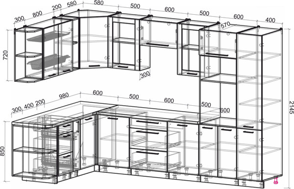 Изображение товара Кухонный гарнитур Интерлиния Мила Пластик 1.88x3.2 LV (зефирный/латте/белый гранит)