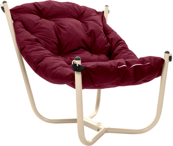Изображение товара Кресло садовое M-Group Чил / 12360502 (бежевый/бордовая подушка)