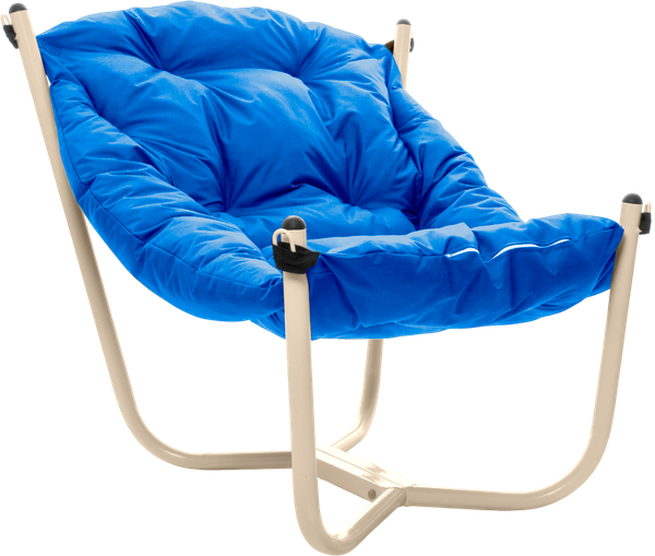 Изображение товара Кресло садовое M-Group Чил / 12360510 (бежевый/синяя подушка)