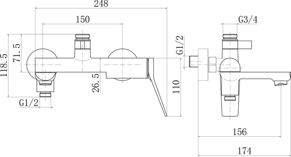 Изображение товара Душевая система со смесителем Fashun A2486