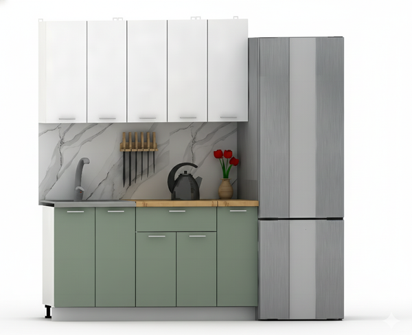 Изображение товара Кухонный гарнитур Eligard Lion 1.5 (белый/самшит/дуб бунратти)