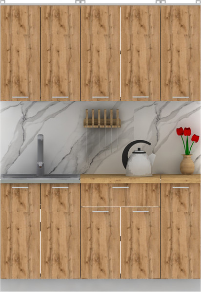 Изображение товара Кухонный гарнитур Eligard Lion 1.5 (дуб натуральный/дуб бунратти)