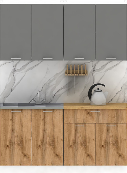 Изображение товара Кухонный гарнитур Eligard Lion 2.1.6 (дымчатый алмаз/дуб натуральный/дуб бунратти)