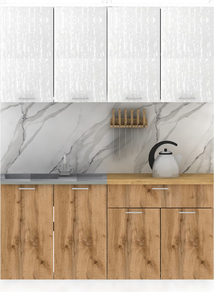 Изображение товара Кухонный гарнитур Eligard Lion 2.1.6 (белый/дуб натуральный/дуб бунратти)