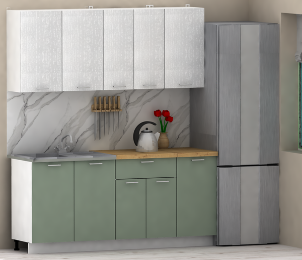 Изображение товара Кухонный гарнитур Eligard Lion 1.8 (белый/самшит/дуб бунратти)