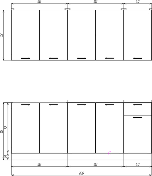 Изображение товара Кухонный гарнитур Eligard Lion 2.0 (белый/дуб натуральный/дуб бунратти)