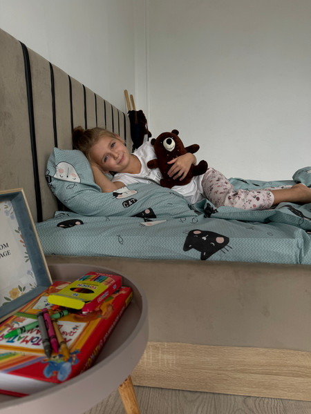 Изображение товара Комплект постельного белья Samsara Мяу 2сп Евро (простыня на резинке)