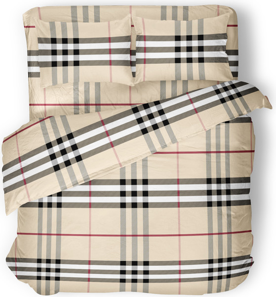 Изображение товара Комплект постельного белья Samsara Burberry 2сп Евро 220-12/180Пр (простыня на резинке)