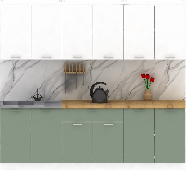 Изображение товара Кухонный гарнитур Eligard Lion 2.4 (белый/самшит/дуб бунратти)