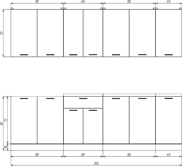 Изображение товара Кухонный гарнитур Eligard Lion 2.6 (белый/дуб натуральный/дуб бунратти)