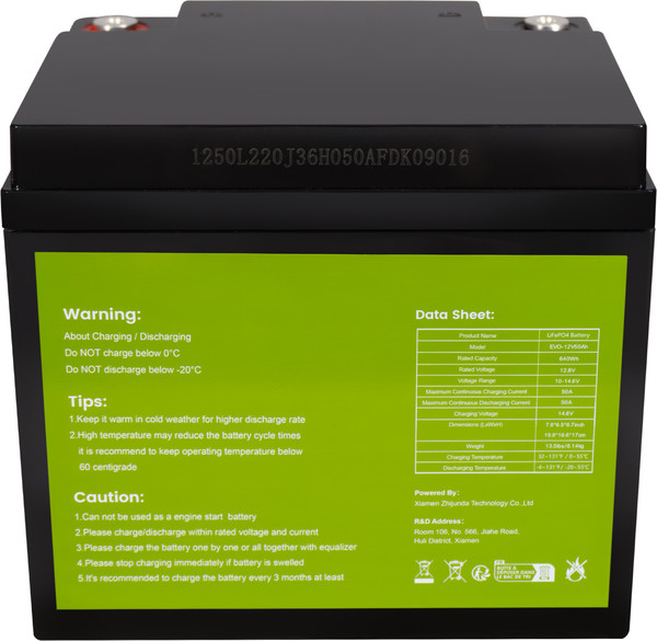 Изображение товара Аккумуляторная батарея EVOLISUN LiFePO4 12.8V 50A (50 А/ч)