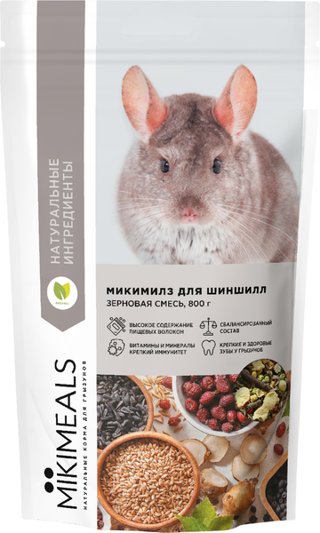 Изображение товара Корм для грызунов Mikimeals для шиншилл (10кг)