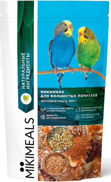 Изображение товара Корм для птиц Mikimeals для волнистых попугаев (10кг)