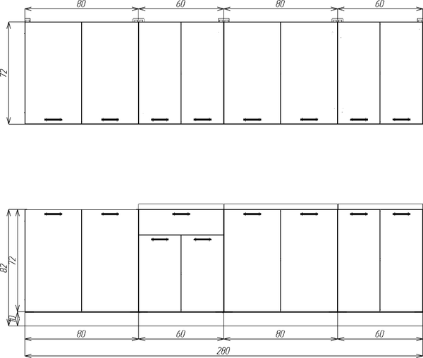 Изображение товара Кухонный гарнитур Eligard Lion 2.8 (персидский жемчуг/ледяное дерево/малага)