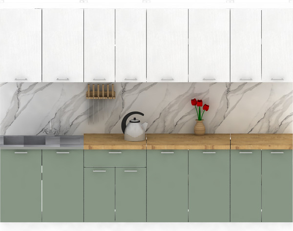 Изображение товара Кухонный гарнитур Eligard Lion 2.8 (белый/самшит/дуб бунратти)