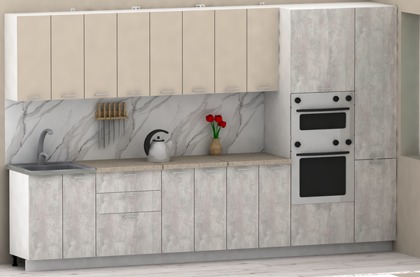 Изображение товара Кухонный гарнитур Eligard Lion 3.4 (персидский жемчуг/ледяное дерево/малага)