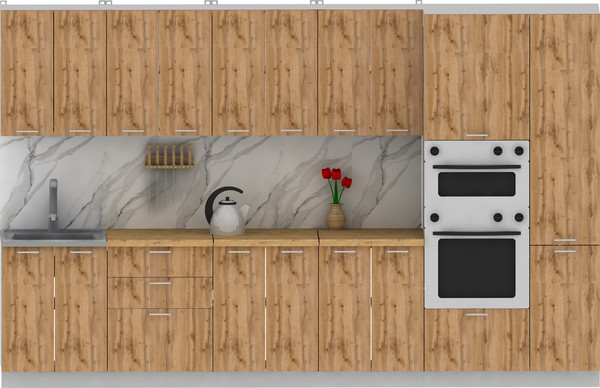 Изображение товара Кухонный гарнитур Eligard Lion 3.4 (дуб натуральный/дуб бунратти)