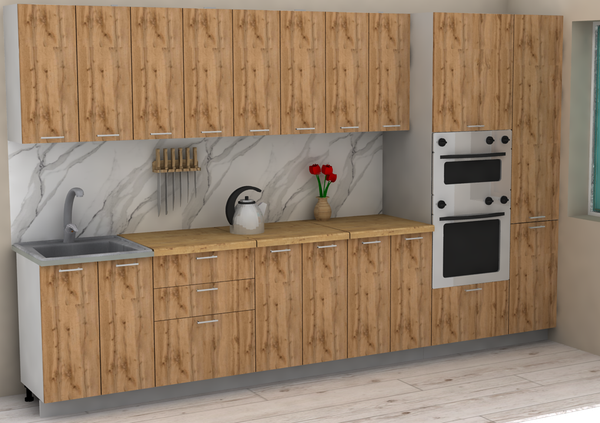 Изображение товара Кухонный гарнитур Eligard Lion 3.4 (дуб натуральный/дуб бунратти)