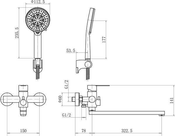 Изображение товара Смеситель Fashun A52201N