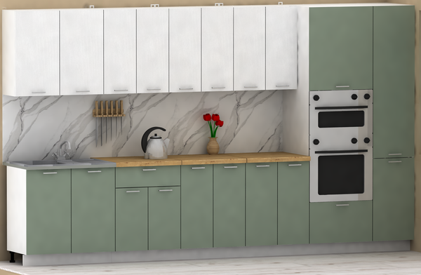 Изображение товара Кухонный гарнитур Eligard Lion 3.6 (белый/самшит/дуб бунратти)