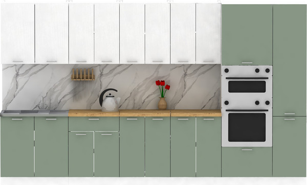 Изображение товара Кухонный гарнитур Eligard Lion 3.6 (белый/самшит/дуб бунратти)