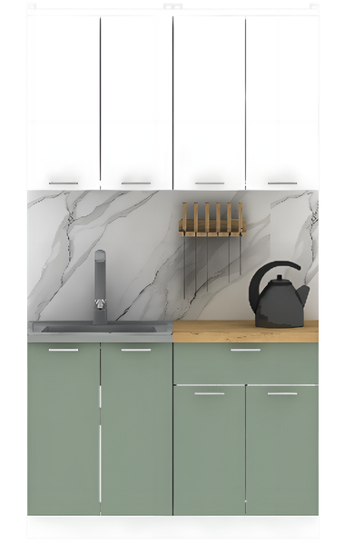 Изображение товара Кухонный гарнитур Eligard Lion 1.2 без столешницы (белый/самшит)