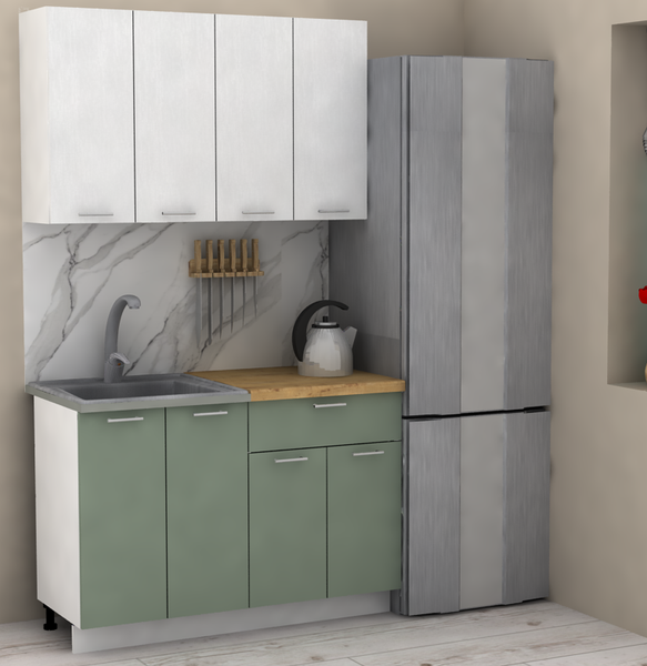 Изображение товара Кухонный гарнитур Eligard Lion 1.2 без столешницы (белый/самшит)