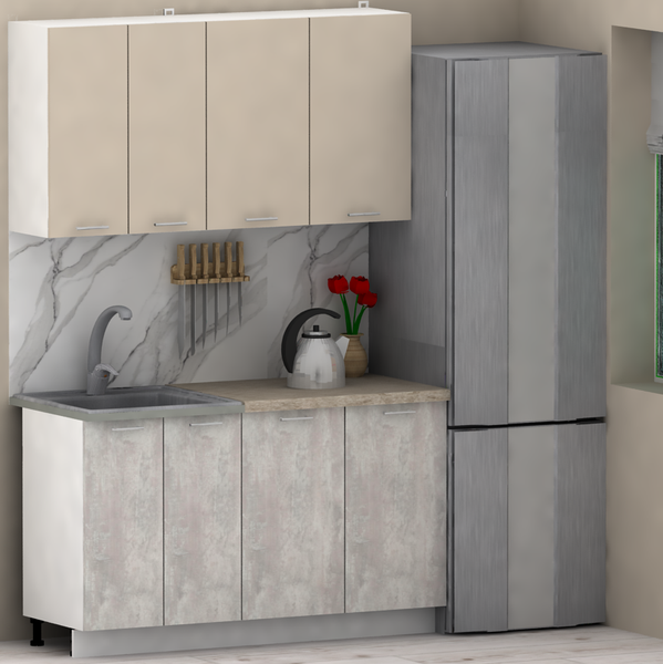 Изображение товара Кухонный гарнитур Eligard Lion 1.4 без столешницы (персидский жемчуг/ледяное дерево)