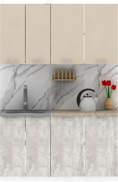 Изображение товара Кухонный гарнитур Eligard Lion 1.4 без столешницы (персидский жемчуг/ледяное дерево)