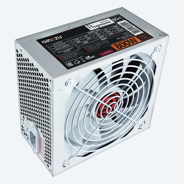 Изображение товара Блок питания для компьютера Ginzzu PC800 800W (белый)