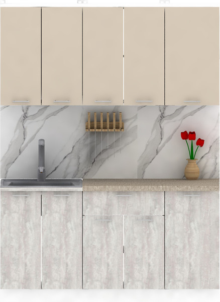 Изображение товара Кухонный гарнитур Eligard Lion 1.1.6 без столешницы (персидский жемчуг/ледяное дерево)