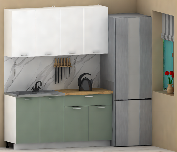 Изображение товара Кухонный гарнитур Eligard Lion 2 1.6 без столешницы (белый/самшит)