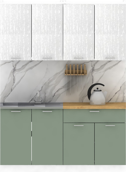 Изображение товара Кухонный гарнитур Eligard Lion 2 1.6 без столешницы (белый/самшит)