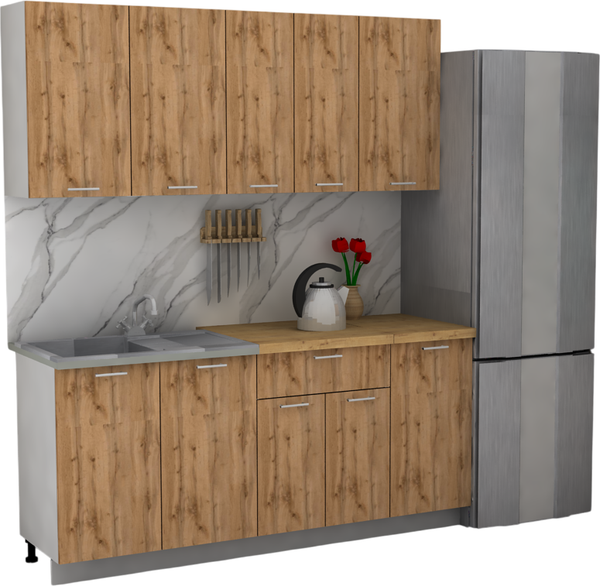 Изображение товара Кухонный гарнитур Eligard Lion 1.8 без столешницы (дуб натуральный)