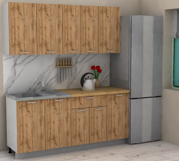 Изображение товара Кухонный гарнитур Eligard Lion 1.8 без столешницы (дуб натуральный)