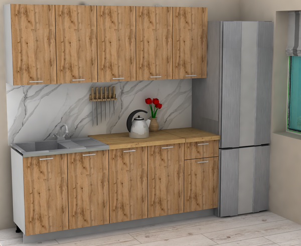 Изображение товара Кухонный гарнитур Eligard Lion 2.0 без столешницы (дуб натуральный)