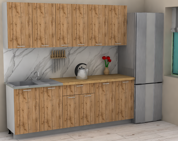 Изображение товара Кухонный гарнитур Eligard Lion 2.2 без столешницы (дуб натуральный)