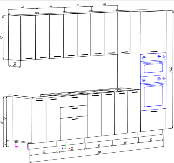 Изображение товара Кухонный гарнитур Eligard Lion 3.0 без столешницы (персидский жемчуг/ледяное дерево)