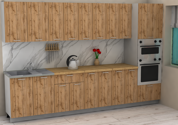 Изображение товара Кухонный гарнитур Eligard Lion 3.2 без столешницы (дуб натуральный)