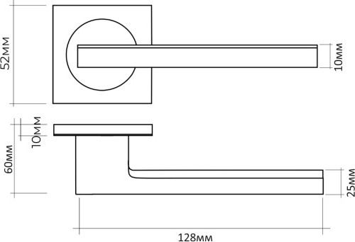 Изображение товара Ручка дверная Basara R06.148 MBP (черный матовый)