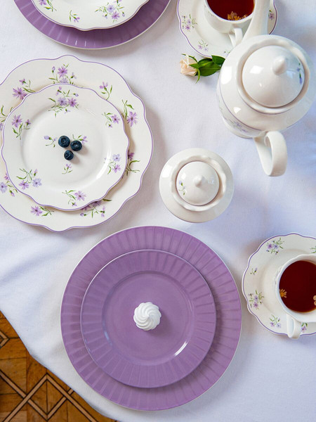 Изображение товара Тарелка столовая обеденная HomeQueen Летние воспоминания 77102 (сиреневый)