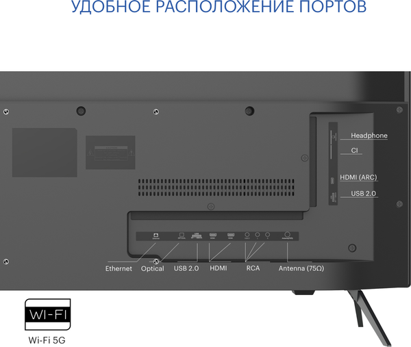 Изображение товара Телевизор Kivi 40" D70 M40FD70B (черный)