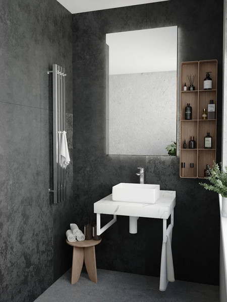 Изображение товара Столешница под раковину Teymi Helmi 60 / T150106 (белый мрамор)