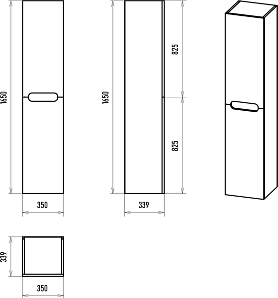 Изображение товара Шкаф-пенал для ванной Misty Роял 35 / П-Роя-02035-011П