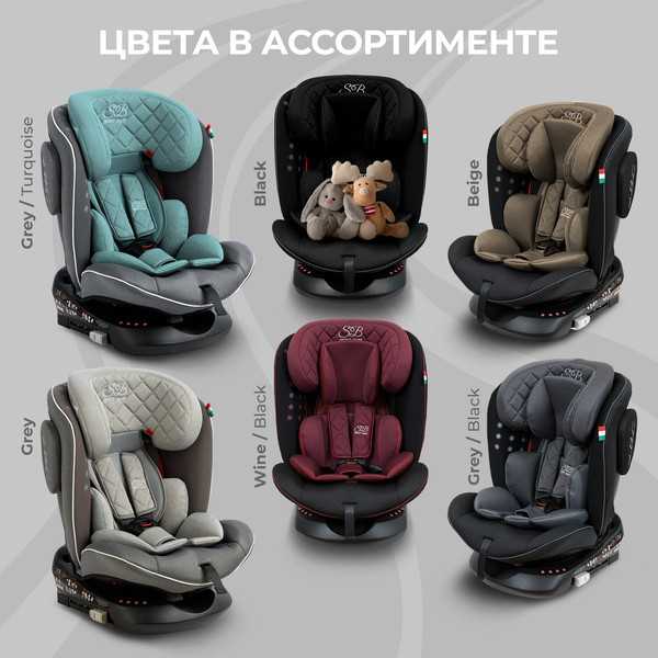 Изображение товара Автокресло Sweet Baby Crosstour 360 SPS Isofix 0-36 (серый/бирюзовый)