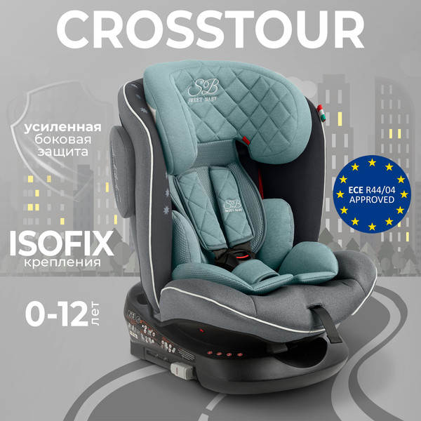 Изображение товара Автокресло Sweet Baby Crosstour 360 SPS Isofix 0-36 (серый/бирюзовый)