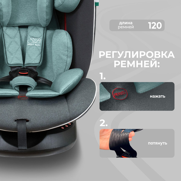 Изображение товара Автокресло Sweet Baby Crosstour 360 SPS Isofix 0-36 (серый/бирюзовый)