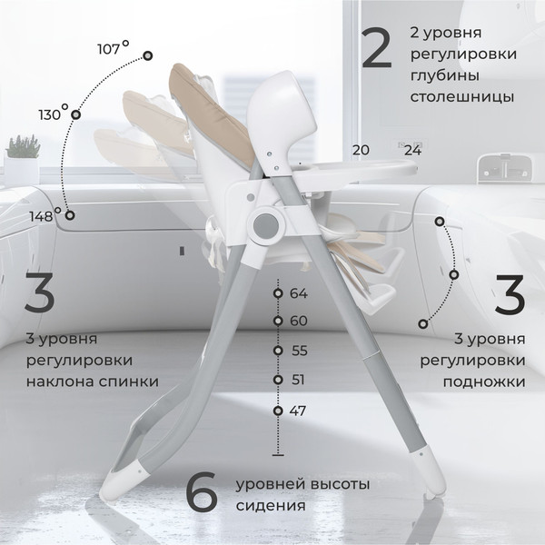Изображение товара Стульчик для кормления Sweet Baby Amuleto (бежевый)