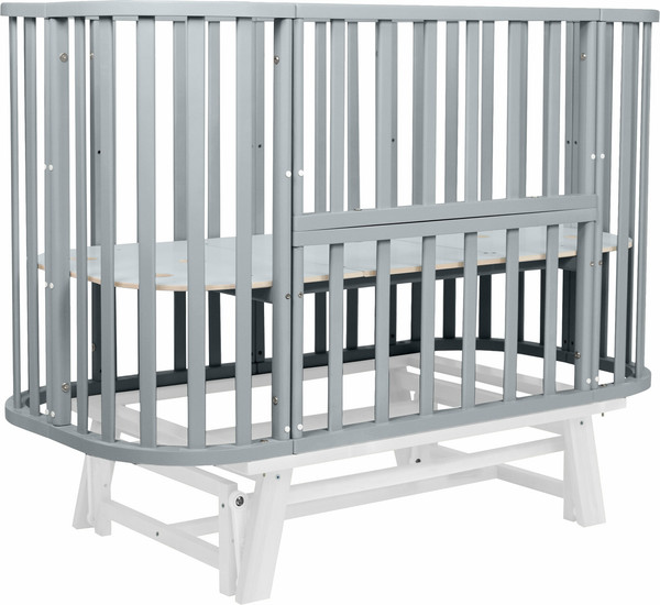 Изображение товара Детская кровать-трансформер Sweet Baby Belloni 3в1 с маятником (серый/белый)