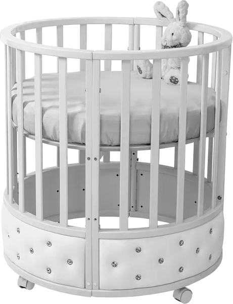 Изображение товара Детская кровать-трансформер Sweet Baby Brillantezza 7в1 на колесах (белый)